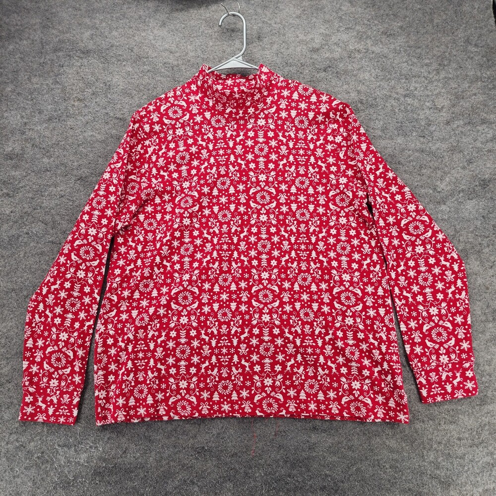 Lands End Shirt Girls XL 18 Long Sleeve Christmas